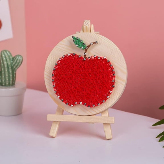 String Art DIY Kit - Apple. Wizardi Craft Kit F07-M12-1-DHAA28287