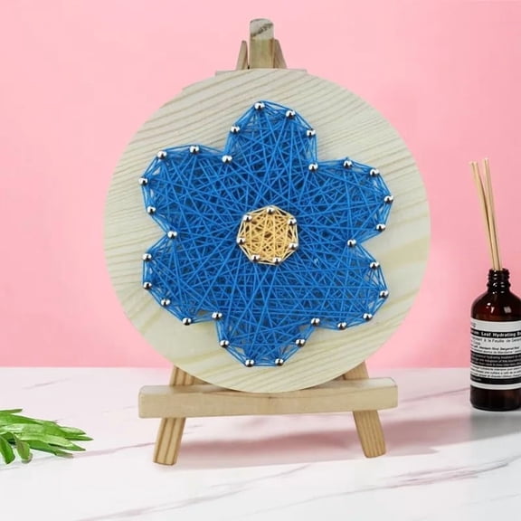 Wizardi String Art DIY Kit with Stand - Blue Flower F07-M12-1-DHAA28299