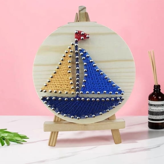 Wizardi String Art DIY Kit with Stand - Boat F07-M12-1-DHAA28338