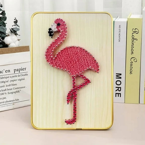 String Art DIY Kit - Flamingo. Wizardi Craft Kit F07-M12-5-DHACE28041