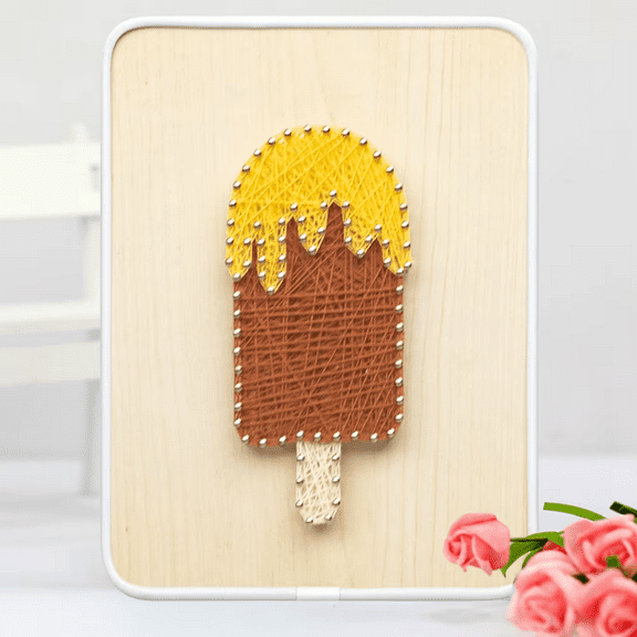 String Art DIY Kit - Ice-cream. Wizardi Craft Kit F07-M12-3-DHBC28016