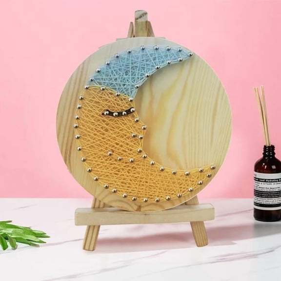 Wizardi String Art DIY Kit with Stand - Moon F07-M12-1-DHAA28282
