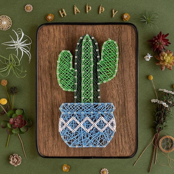 Wizardi String Art DIY Kit - Potted Cactus F07-M12-3-DH5016