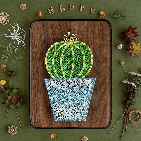 Wizardi String Art DIY Kit - Potted Cactus F07-M12-3-DH9010