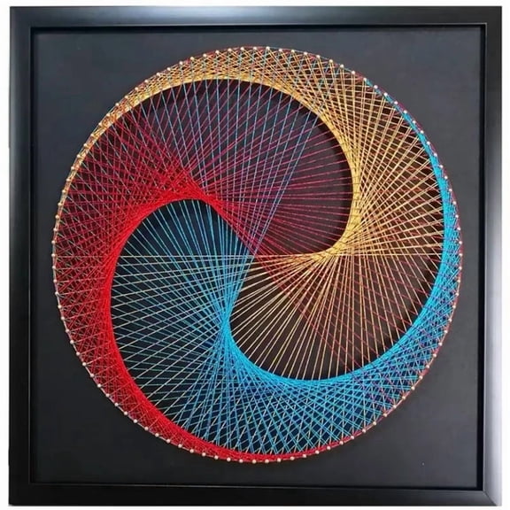 Wizardi String Art DIY Kit - Spiraling Colors. Geometry Nail Painting F07-M12-2-DHGG29215