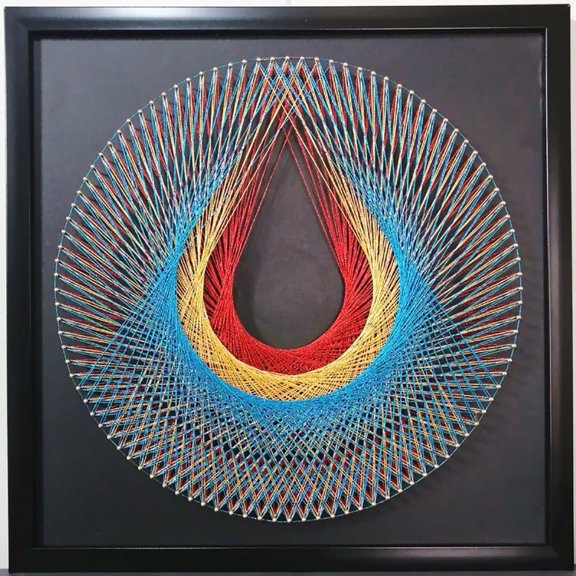 Wizardi String Art DIY Kit - Teardrop. Geometry Nail Painting F07-M12-2-DHGG29214