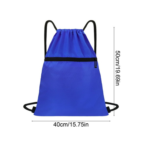 String Backpack,Gym Backpack,Multi Functional Waterproof Sports Drawstring Backpack - Oxfords Cloth Fitness Travel Storage Bag There's A Small Pocket(Blue 20*16in)