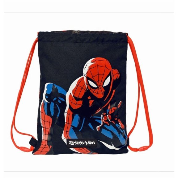 String Bag Spiderman Hero Black (26 x 34 x 1 cm)