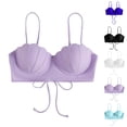 thumbnail image 1 of String Bikini Tops for Women Adjustable Straps Bathing Suit Top Minimalist Full Coverage Swim Top Only, 1 of 7