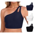 thumbnail image 1 of String Bikini Tops for Women One Shoulder Cut-Out Bathing Suit Top Minimalist Swimwear Swim Top Only, 1 of 6