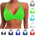 thumbnail image 1 of String Bikini Tops for Women String Halter Swimsuit Bathing Suit Top Athletic Swimwear Top No Bottom, 1 of 6