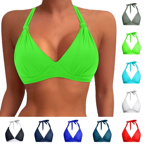 String Bikini Tops for Women String Halter Swimsuit Bathing Suit Top Athletic Swimwear Top No Bottom
