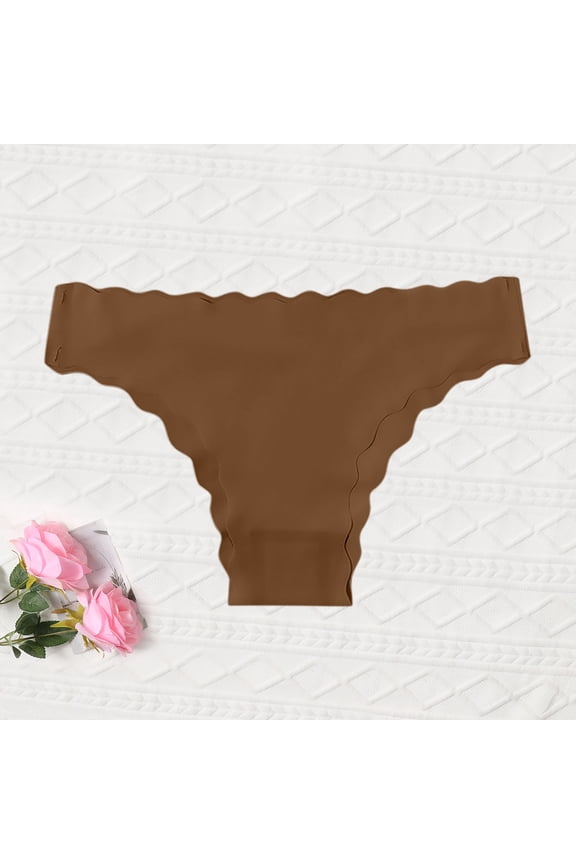 String Bikini Underwear for Women Womens Seamless Fitness Running Gym Panties Ladies Sports Solid Thong Underwear Bikini Briefs Coffee XL