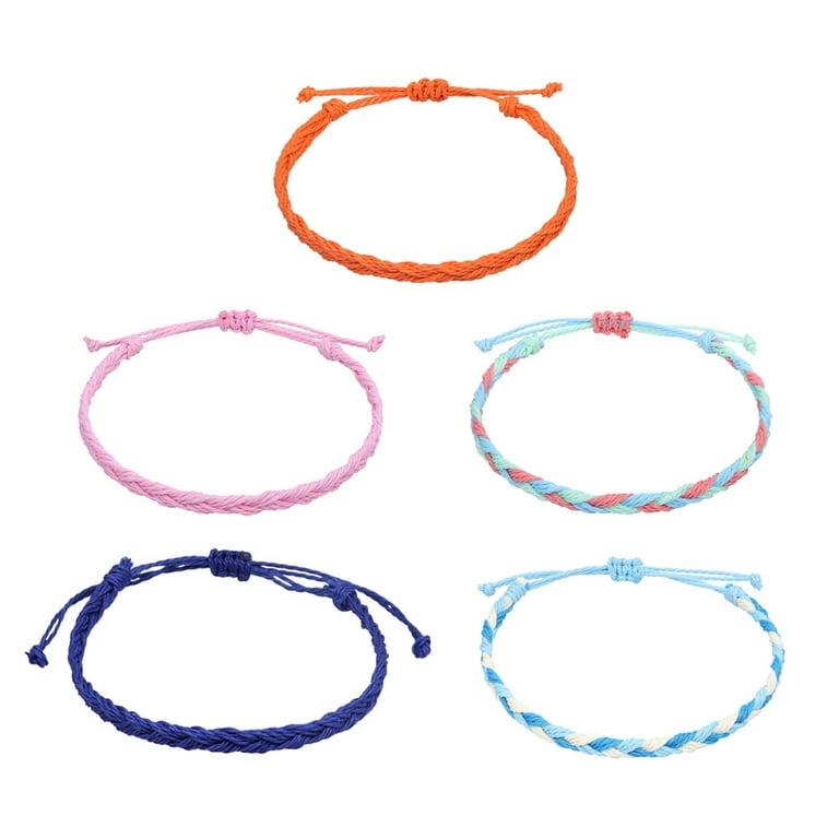 String Bracelet Handmade Braided Rope Charms Boho Surfer Bracelet