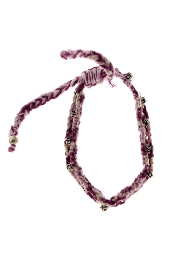 String Bracelet with White And Purple Designs For Women AEB11