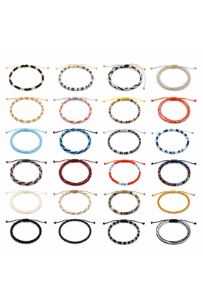 Boho String Bracelets Set for Women & Men,Adjustable Friendship Bracelets & Anklets,Surfer Wave Beach Style Woven Rope Jewelry for Summer,Vacation & Everyday Wear 24 PCS