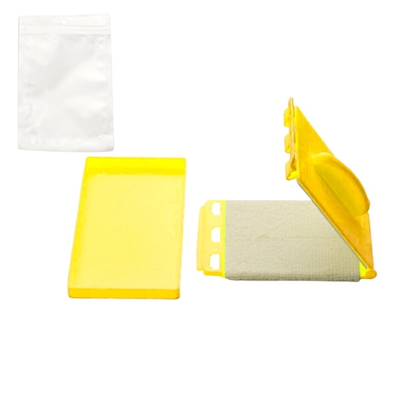 String Cleaning Wipe (Soft Bottom, Yellow), Guitar String Cleaner Tool Reusable String Care Kit for Acoustic/ Guitar Ukulele Quick Cleaning for String Dirt & Oil Removal