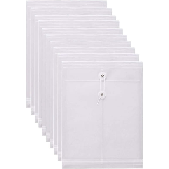 String-Closed Top, Expandable Gusset, 20-PackBottom Loading Folders Transparent A4 Envelopes