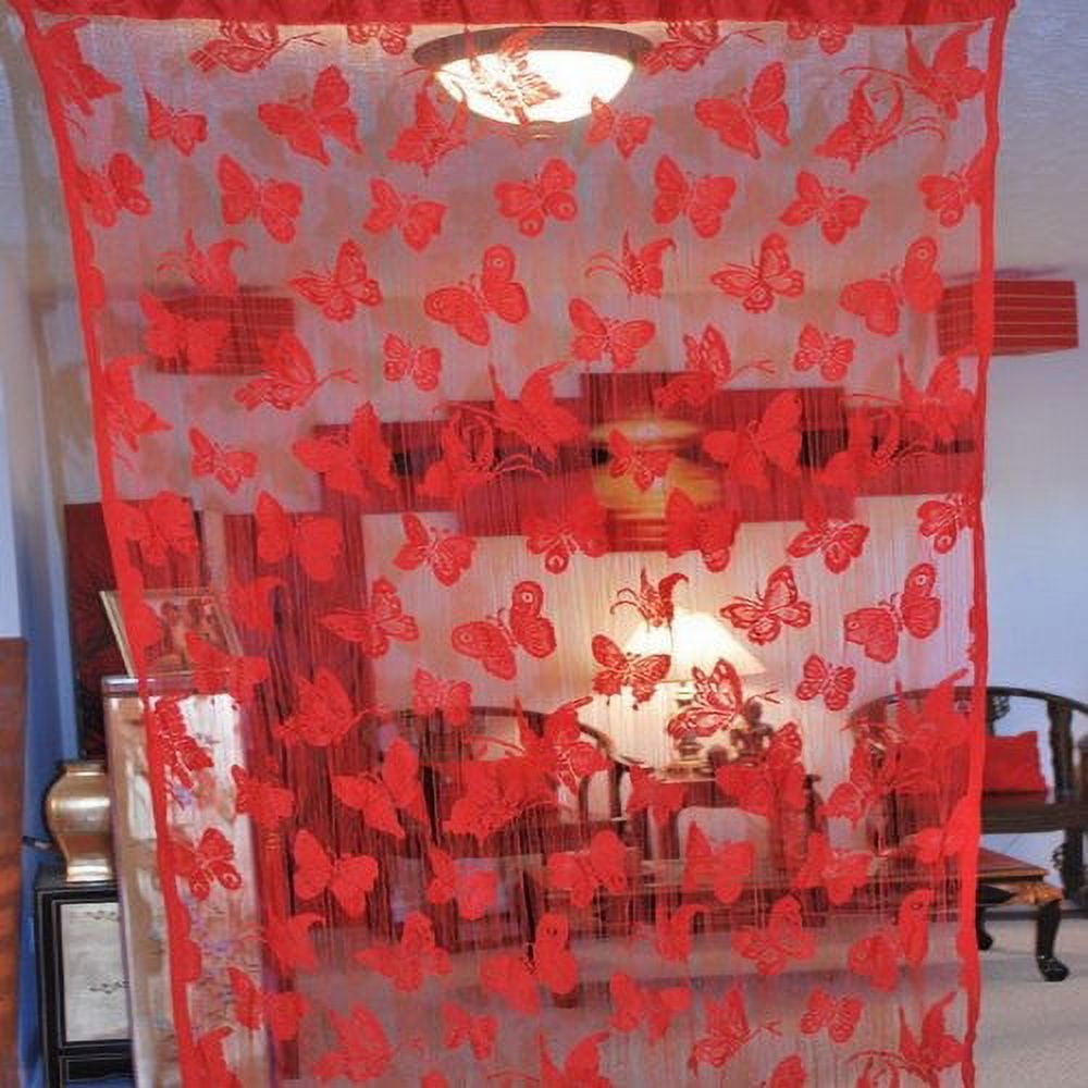 String Curtain Drapery Room Divider Partition Red