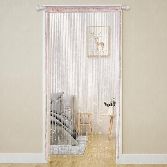 String Curtains for Doorways Glitter Beaded Curtains Door Sparkle Beads Curtain Open Closet Laundry Hanging Hippie Glisten Beads Window Panel