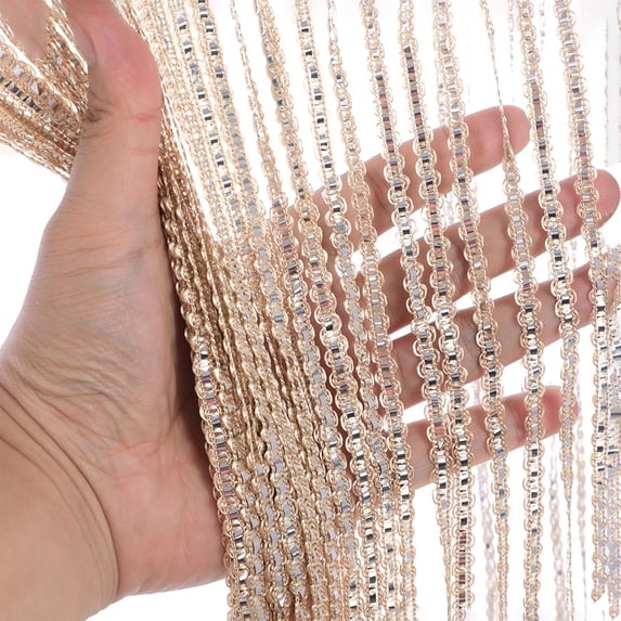 String Door Curtain Elegant Room Divider Wedding Props Home Decor Tinsel Fringe Curtain Backdrop Hanging Beads Partition