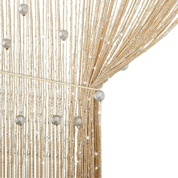String Door Curtains Panel, Fly Screen Curtain, Doorways Divider for Window Decorative 90x200cm (White)