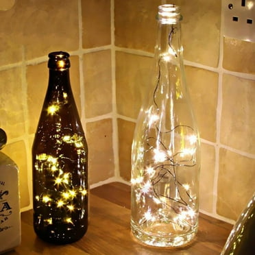 String Fairy Light Battery Operated, 1M 10 LED Mini Waterproof Fairy String Lights Copper Wire Firefly Starry Lights for DIY Wedding Party Mason Jars Crafts Christmas Decoration,Wa