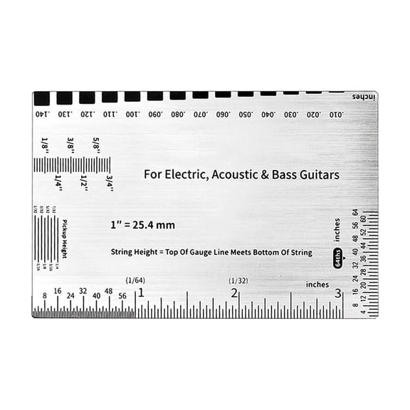 String Height Ruler Card Luthier Tool Guitar Height Measuring Tool for Accurate Adjustment of Electric
