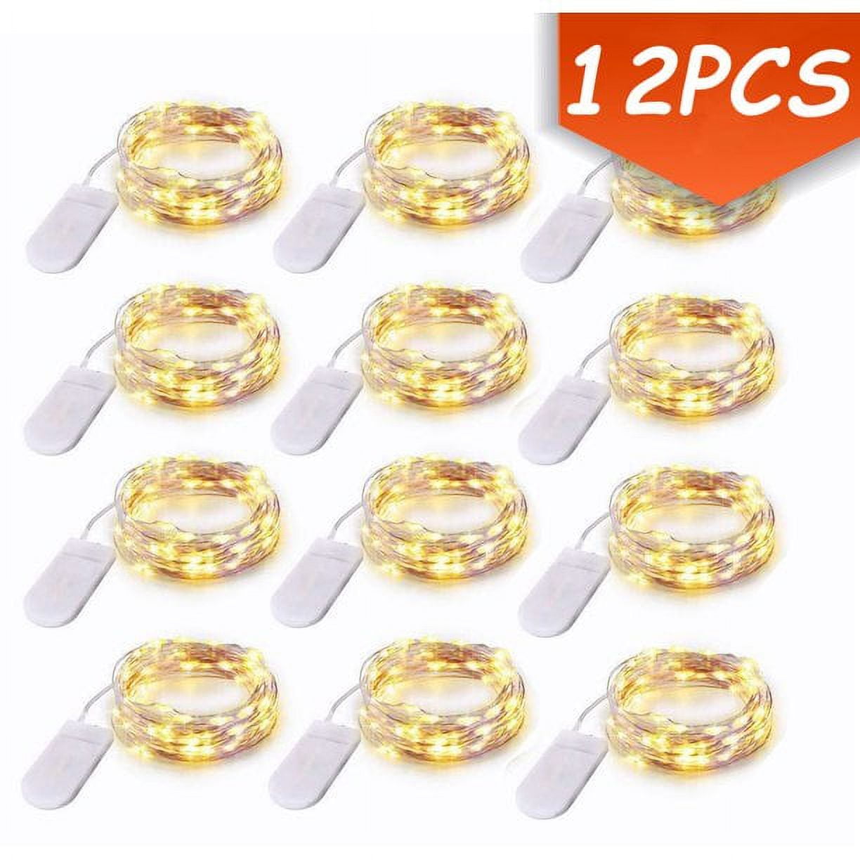 6.6ft 20-LED Battery Operated Copper Wire Fairy Lights – Waterproof Indoor String Lights With CR2032 Batteries (1/5/10 Pack)