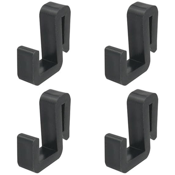 String Light Clips, No-Drill Outdoor Light Mounting Clips for Patio Cafe Lights, Multi-Purpose Hanging Hooks Gutter Light Clips for Backyard,Deck and Garden Lighting,Weatherproof(Black-4pcs,1x0.4")