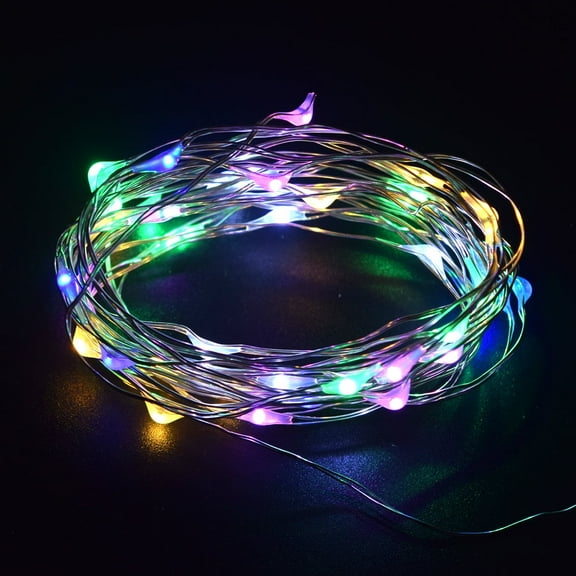 String Light Copper Wire Light Decoration Battery Operated Indoor Wreath Garland Spruce Trees Christmas Bedroom Garden Patios Wedding Dancing Light 6.6ft Steady On Light - Multi Color