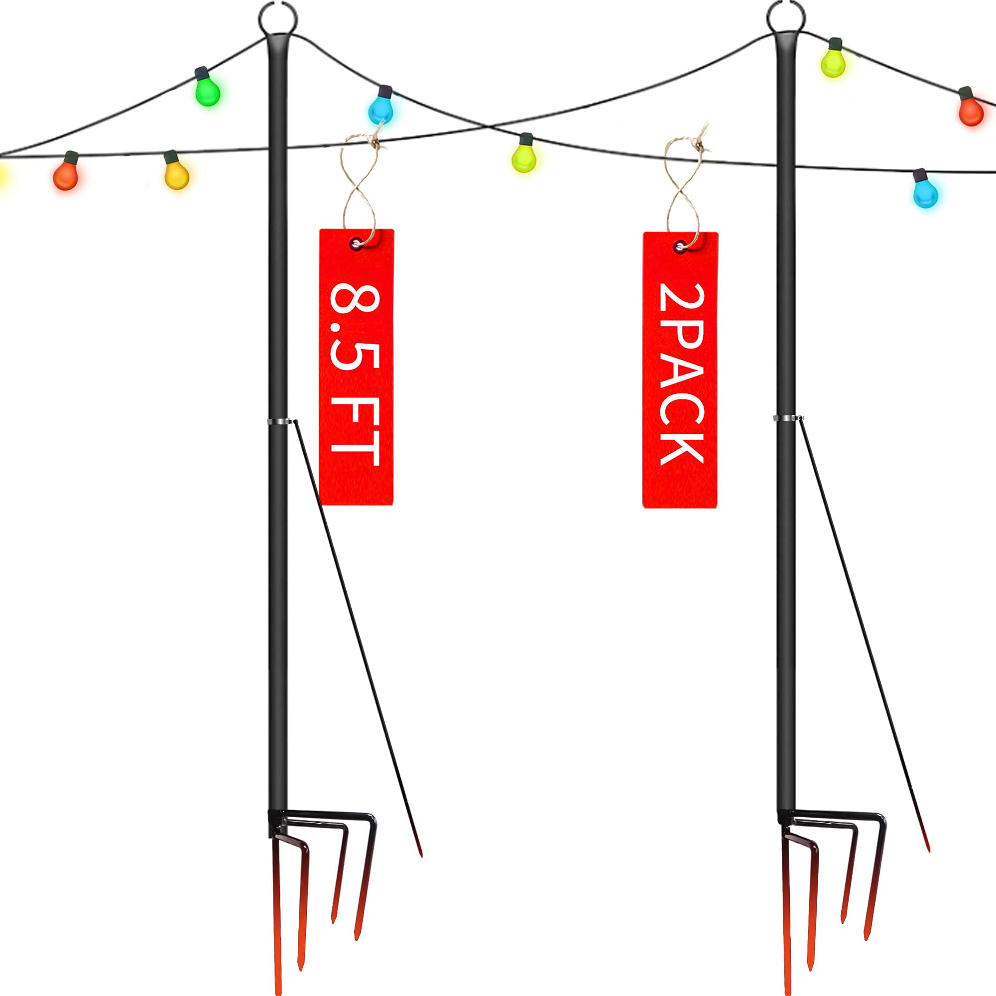 String Light Pole - Steel Poles for Outdoor String Lights Hanging ...