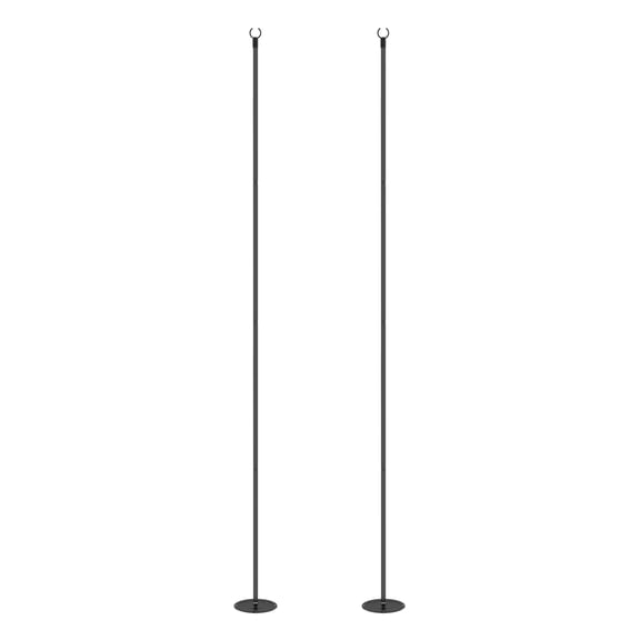 String Light Poles 2 Pack, 10' Steel Patio Lights Stand for Backyard Wedding