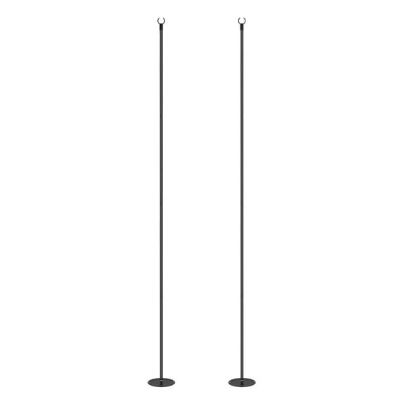 String Light Poles Outdoor 2-Pack, 10FT Steel Lighting Stand for Patio Deck Wedding - Adjustable Height & Easy Install