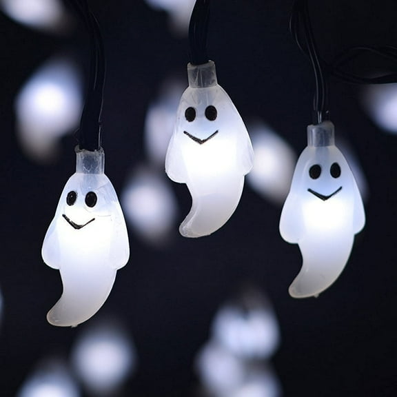 String Lights,20LED Halloween Lantern Decoration 2.2 Meters Milky Ghost Shape
