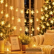 String Lights Indoor,20Ft 40LEDs Hanging Fairy Lights Battery Operated Waterproof Christmas Lights Outdoor for Tent Bedroom Patio Party Star+White Ball