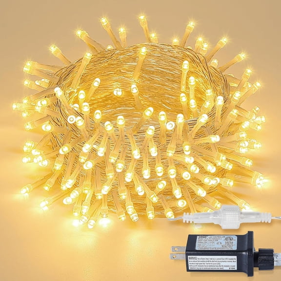 String Lights Indoor Bedroom, 33FT 100 LED Fairy String Lights Outdoor Waterproof, 8 Modes Memory Twinkle Christmas Light Plug in for Classroom Dorm Patio Tree Garden Decor(Warm White)