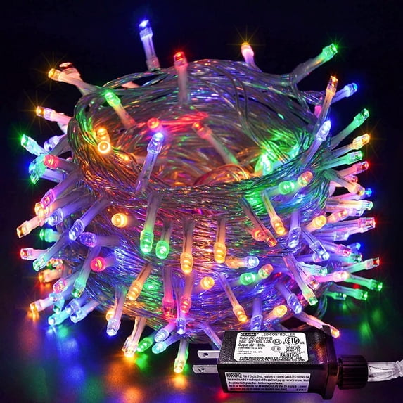 String Lights Indoor Outdoor, 32.8ft 100 LED Christmas Lights Plug in, 8 Modes Waterproof Twinkle Fairy String Lights for Tree Room Bedroom Wedding Decorations
