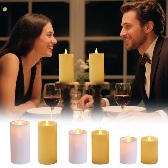 String Lights LED Flameless Candle Lights Bullet Head Electronic Simulation Candle Electronic Tea Lights for Christmas Party Wedding Ambiance Home Decoration 7.5cm*15cm 1pc