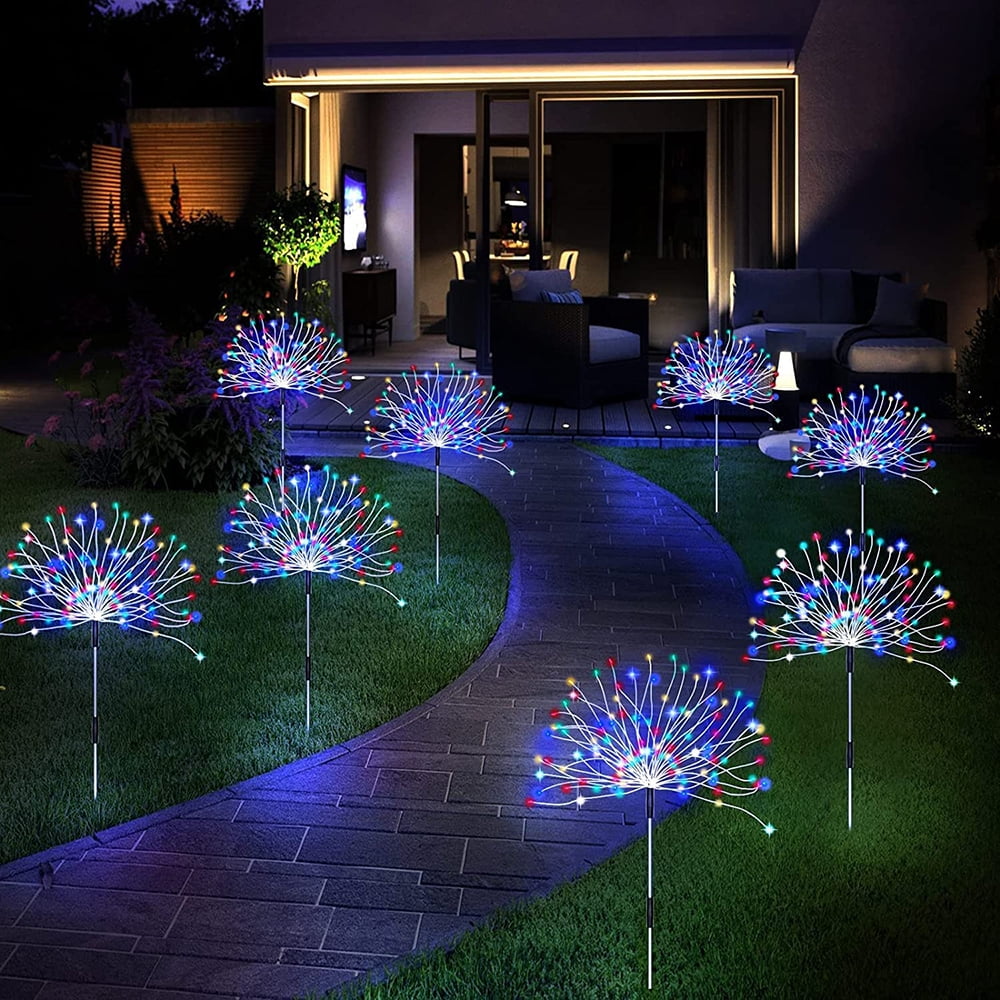 Cheap Solar Fireworks Light Outdoor Waterproof Street Lights Ground Mounted  Lamp Festival Decorative Lights