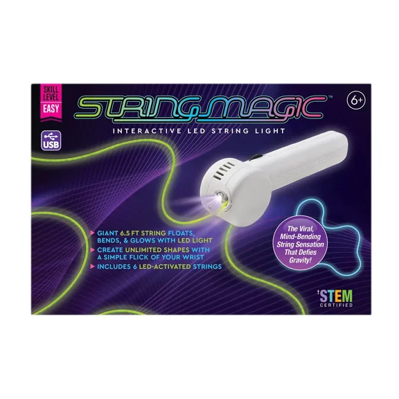 String Magic Interactive LED String Light Toy, White - Convenient USB Charging