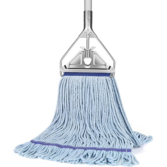 String Mop Heavy Duty for Floor Cleaning- Industrial Commercial Wet Mop with 59inch Mop Handle for ,Garage,Office, Workshop, Warehouse Floor Cleaning