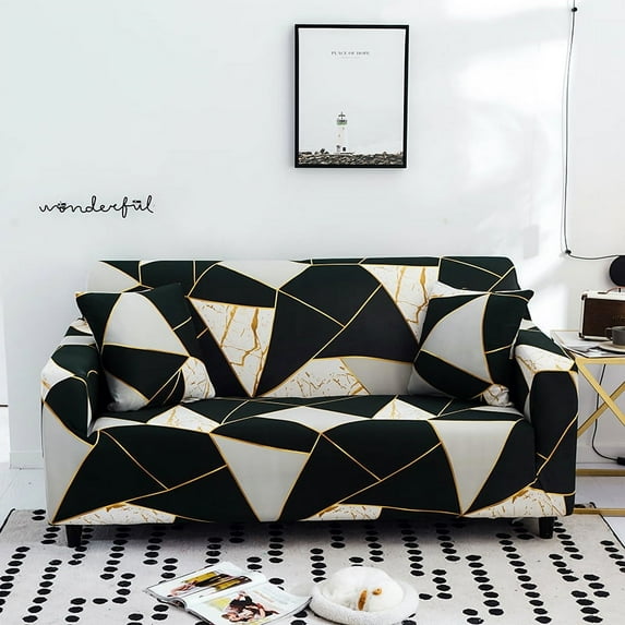 String Printed Sofa Covers for Living Room Elastic Stretch Slipcover Sectional Corner Sofa Covers 1/2/3/4-seater Cushion Cover