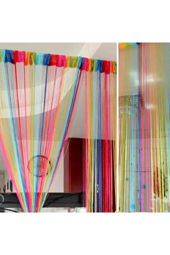 String Rainbow Curtain Fly Screen Curtain Door Window Panel Doorways Divider Window String Curtains Fringe Curtains Partition Curtain Dew Drop Curtain Living Room Bedroom
