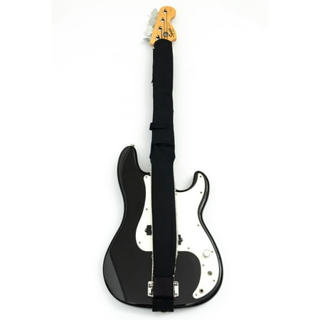 String Sling Bass Guitar Strap with Locks and Picks, Black