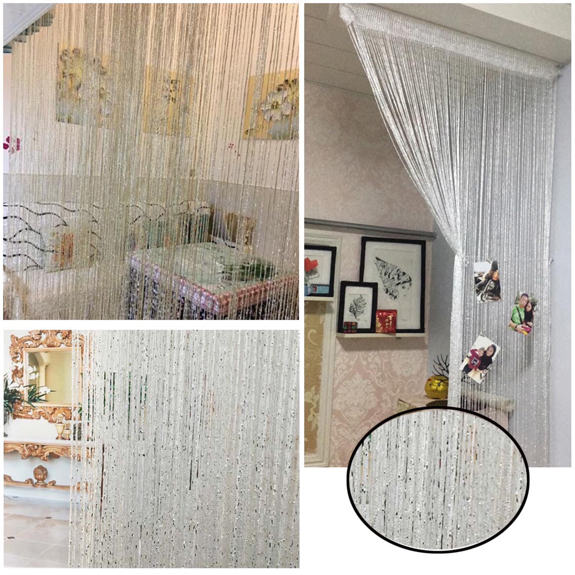 String Tassel Crystal Curtain Door Wall Window Doorways Panel Room Decorative Tassel Ribbon Strip Screen for Living Room Wedding Coffee House