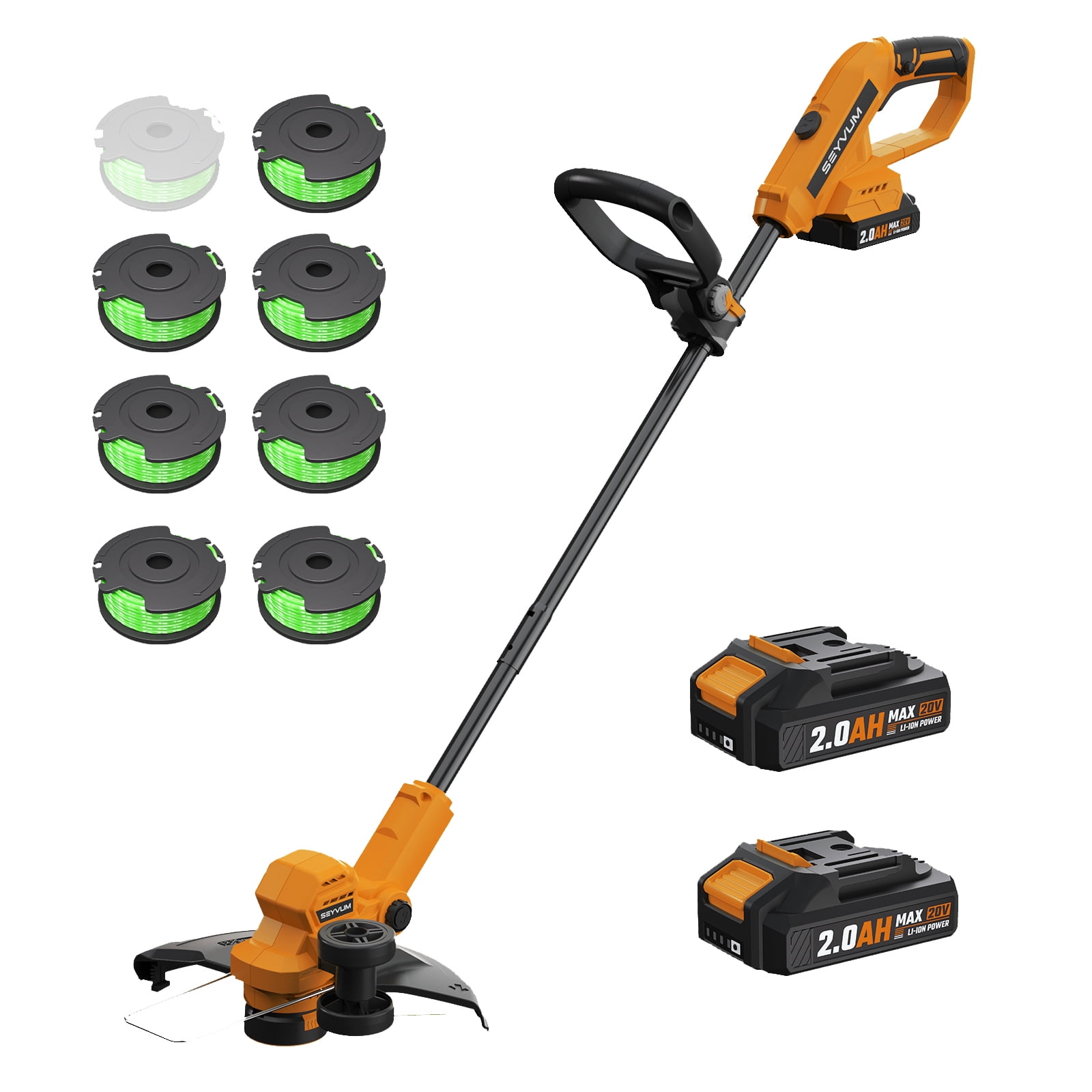 String Trimmer, 12-inch Cordless Grass Trimmer with Auto Line Feed, 2 X ...