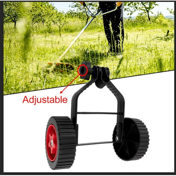 String Trimmer Attachment Wheels Grass Eater Cutter Adjustable Support Wheels Set Garden Trimmer Replacement Accessories
