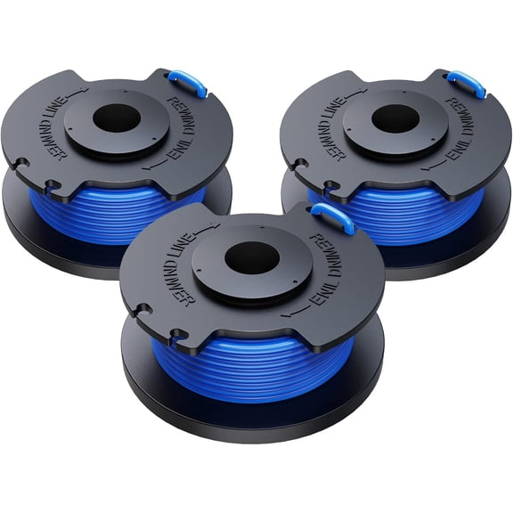 String Trimmer Refill - 3 Pack 11FT/0.065-Inch AC14RL3A weedeater line for Ryobi 18v,24v,40v Trimmers, Weed Wacker String Replacement Compatible with Ryobi One+ Weed Eater