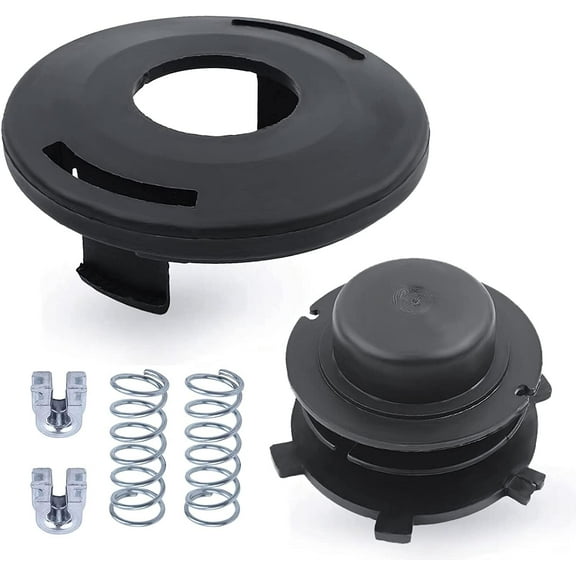 String Trimmer Replacement Parts Head Spool and Cover Cap 6pcs Kit Replacement for FS44 FS80 FS85 FS100 FS120 with Spring, Line Feed Eyelet Accessories